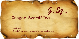 Greger Szeréna névjegykártya