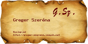 Greger Szeréna névjegykártya